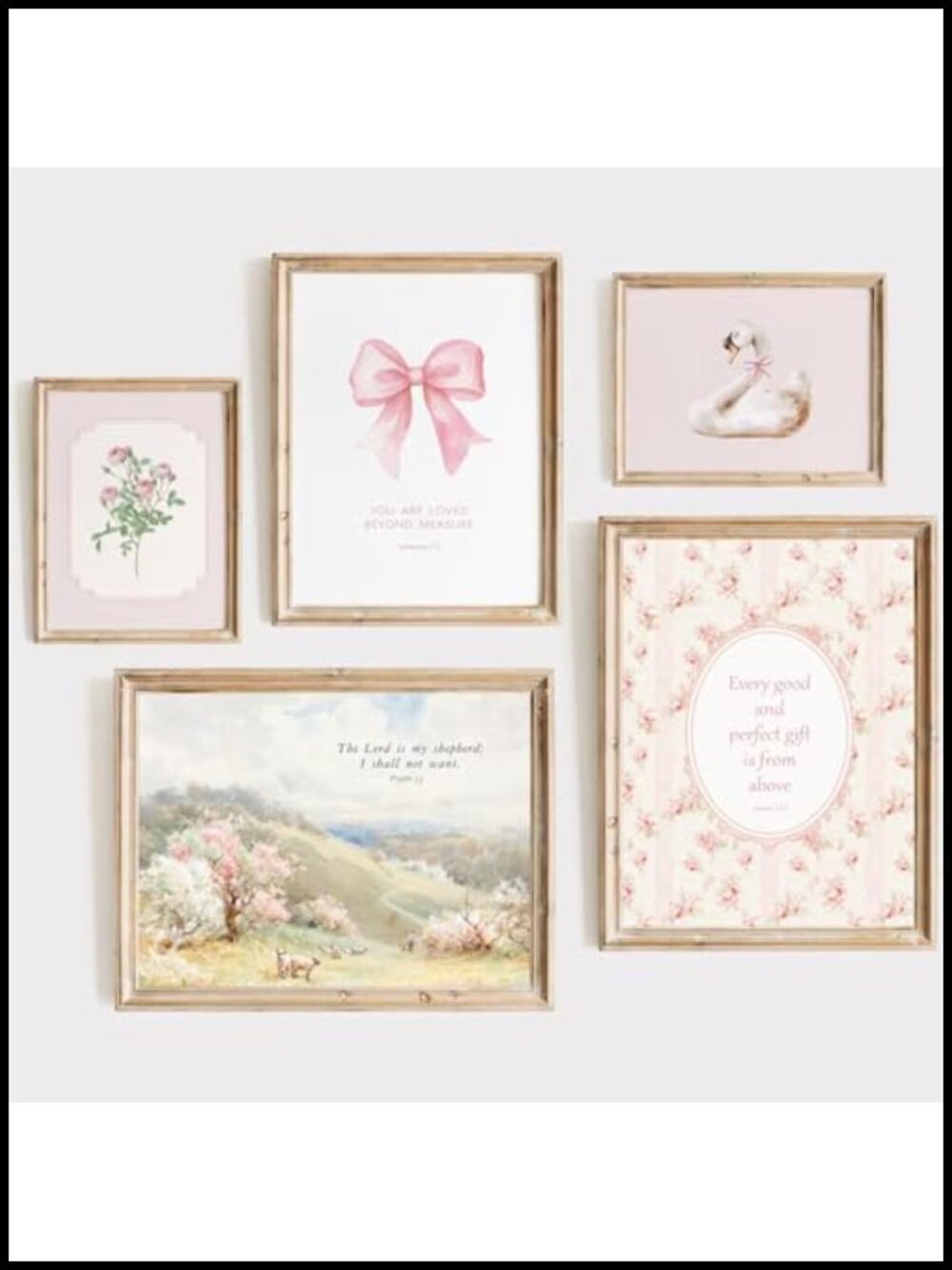 Canvas Wall Art Set 5 Christian Bible Verse Nursery Prints 8x10